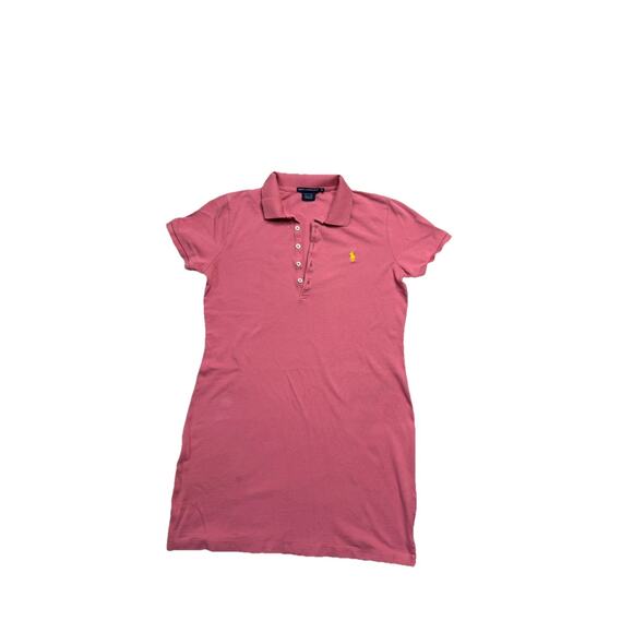 Ralph Lauren Dress XL Cotton Mesh Polo Mauve Pink Preppy Tenniscore Academia - Picture 1 of 6